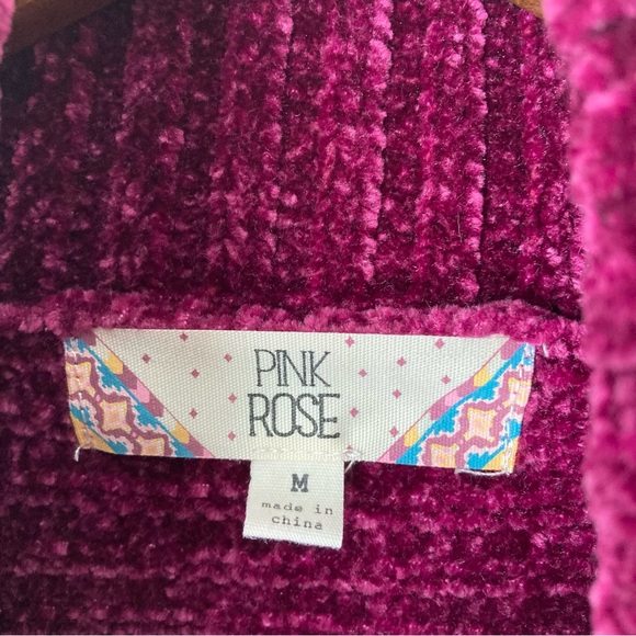 Pink Rose Super Soft Comfy Turtleneck Sweater Deep Pink Women’s Medium - Picture 9 of 11